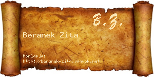 Beranek Zita névjegykártya