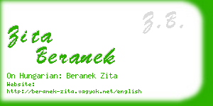 zita beranek business card